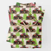 Weihnachtsbauernhof Red Traktor Ausrüstung Festiva Geschenkpapier Set (Beispiel)