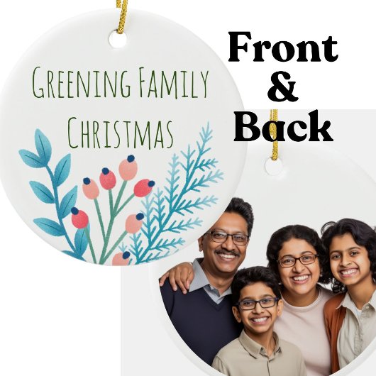 Weihnachtsbauernhof Rustikales Foto Keramik Ornament