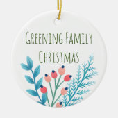 Weihnachtsbauernhof Rustikales Foto Keramik Ornament (Vorne)