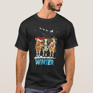 Weihnachtsbauernhoftiere Kühe Santa Hut Familie Py T-Shirt