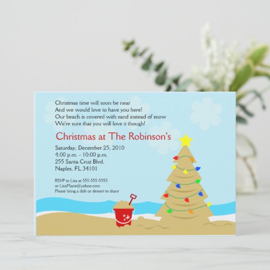 Weihnachtsbaum 12x18 Custom Einladung (Stehend Vorderseite)