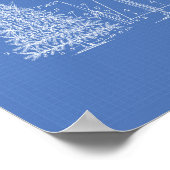 Weihnachtsbaum 1927 Patentart Blueprint Poster (Ecke)