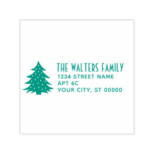 Weihnachtsbaum #1 Familienname Rücksendeadresse Permastempel