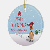 Weihnachtsbaum 2021 von Funny Rentier Keramik Ornament (Links)