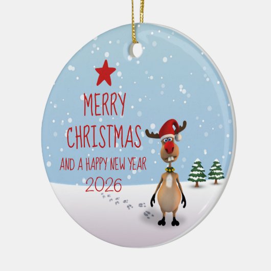 Weihnachtsbaum 2021 von Funny Rentier Keramik Ornament (Links)