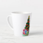 Weihnachtsbaum 2021 Weißer Latte Tasse (Linke Ecke)
