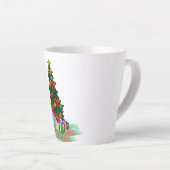 Weihnachtsbaum 2021 Weißer Latte Tasse (Rechte Ecke)