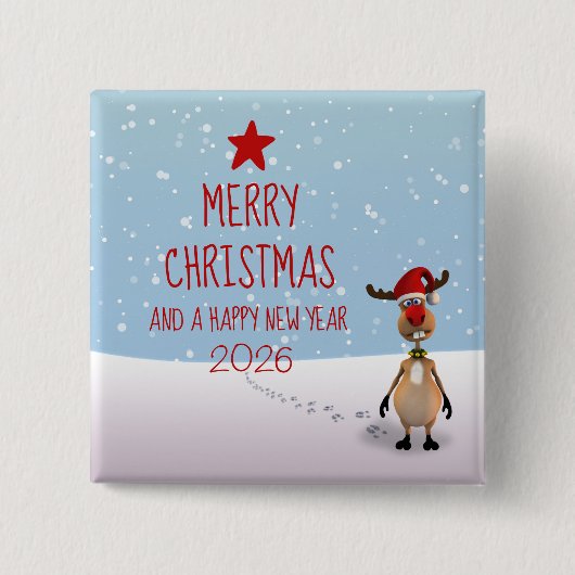 Weihnachtsbaum 2022 von Funny Rentier Button (Vorderseite)