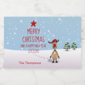 Weihnachtsbaum 2022 von Funny Rentier Lebensmitteletikett (Einzelnes Label)