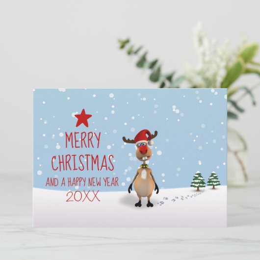 Weihnachtsbaum 2023 von Funny Rentier (Stehend Vorderseite)