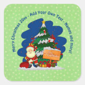 Weihnachtsbaum 20xx Text hinzufügen Quadratischer Aufkleber (Vorderseite)