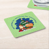 Weihnachtsbaum 20xx Text hinzufügen Rechteckiger Pappuntersetzer (angewinkelt)