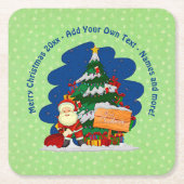 Weihnachtsbaum 20xx Text hinzufügen Rechteckiger Pappuntersetzer (Vorderseite)