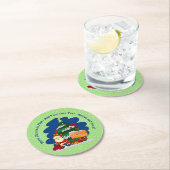 Weihnachtsbaum 20xx Text hinzufügen Runder Pappuntersetzer (Vor Ort)