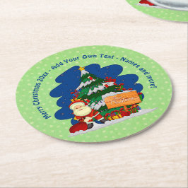 Weihnachtsbaum 20xx Text hinzufügen Runder Pappuntersetzer