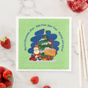 Weihnachtsbaum 20xx Text hinzufügen Serviette