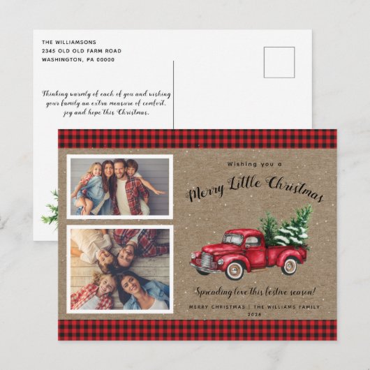 Weihnachtsbaum 2 Foto Weihnachtskarte Postkarte (Vorne/Hinten)