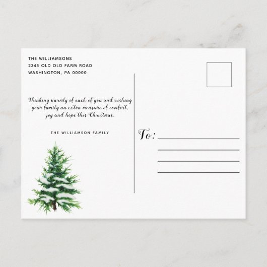 Weihnachtsbaum 2 Foto Weihnachtskarte Postkarte (Rückseite)