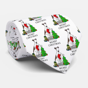 Weihnachtsbaum 2 Grauhund (gebürstlich weiß) Dog F Krawatte