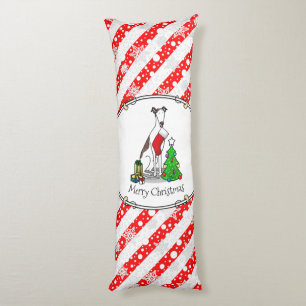 Weihnachtsbaum 2 Grauhund (gebürstlich weiß) Dog F Seitenschläferkissen