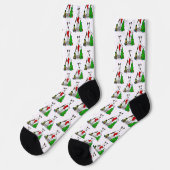 Weihnachtsbaum 2 Grauhund (gebürstlich weiß) Dog F Socken (Linkes Detail)