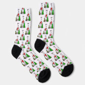 Weihnachtsbaum 2 Grauhund (gebürstlich weiß) Dog F Socken (Rechts)