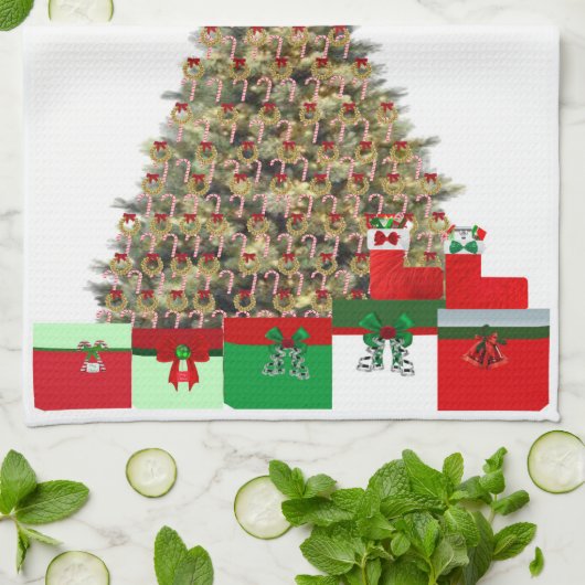 Weihnachtsbaum 2 Küchentücher (Gefaltet)