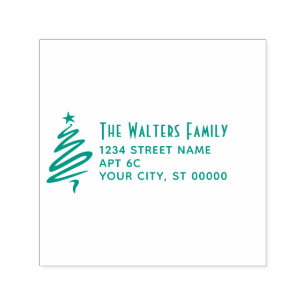 Weihnachtsbaum #3 Familienname Rücksendeadresse Permastempel
