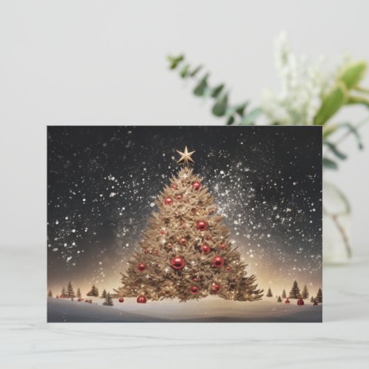 Weihnachtsbaum 3 feiertagskarte (Stehend Vorderseite)