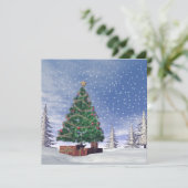 Weihnachtsbaum - 3D-Darstellung Feiertagskarte (Stehend Vorderseite)