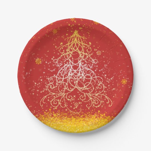 Weihnachtsbaum 7" Teller (Vorderseite)