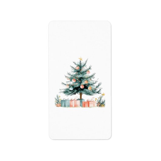 Weihnachtsbaum Adressaufkleber (Vorne)