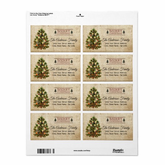 Weihnachtsbaum-Adressetikett (Vorne)
