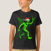 Weihnachtsbaum Alien Weihnachtsbaum Xmas Lichter L T-Shirt (Vorderseite)