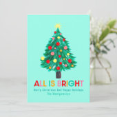 Weihnachtsbaum "Alles ist hell" Custom Colorful Feiertagskarte (Stehend Vorderseite)