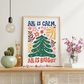Weihnachtsbaum alles ist ruhig ist alles hell mode poster