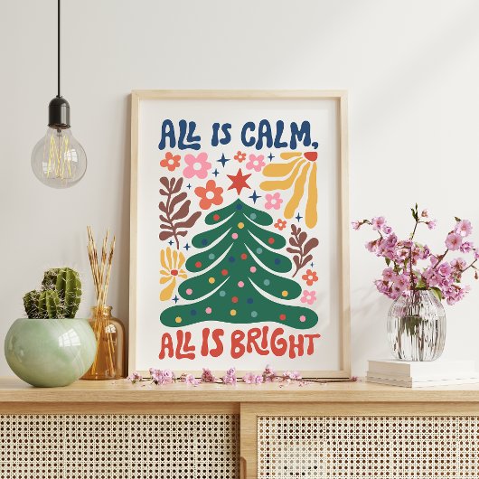 Weihnachtsbaum alles ist ruhig ist alles hell mode poster