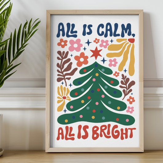 Weihnachtsbaum alles ist ruhig ist alles hell mode poster