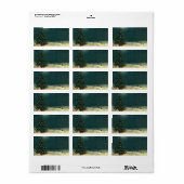 Weihnachtsbaum am Abend mit Lichtern Adressaufkleber (Vorne)