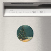 Weihnachtsbaum am Abend mit Lichtern Magnet (In Situ (Geschirrspüler))