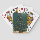 Weihnachtsbaum am Abend mit Lichtern Spielkarten (Rückseite)