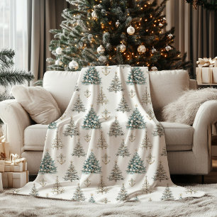 Weihnachtsbaum am Meer Feiertag Fleecedecke