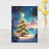 Weihnachtsbaum am Meer - Küstenurlaubskarte Karte (Gelbe Blume)