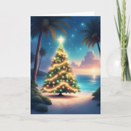 Weihnachtsbaum am Meer - Küstenurlaubskarte Karte