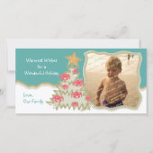 Weihnachtsbaum am Strand Feiertagskarte (Vorderseite)