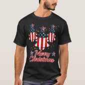 Weihnachtsbaum American Flag Weihnachtsfeiertage T-Shirt (Vorderseite)