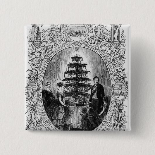 Weihnachtsbaum an Windsor Schloss, 1848 Button (Vorderseite)