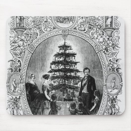 Weihnachtsbaum an Windsor Schloss, 1848 Mousepad (Vorne)