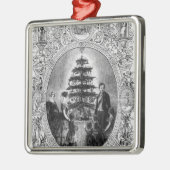 Weihnachtsbaum an Windsor Schloss, 1848 Ornament Aus Metall (Links)