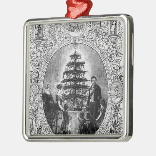 Weihnachtsbaum an Windsor Schloss, 1848 Ornament Aus Metall (Links)